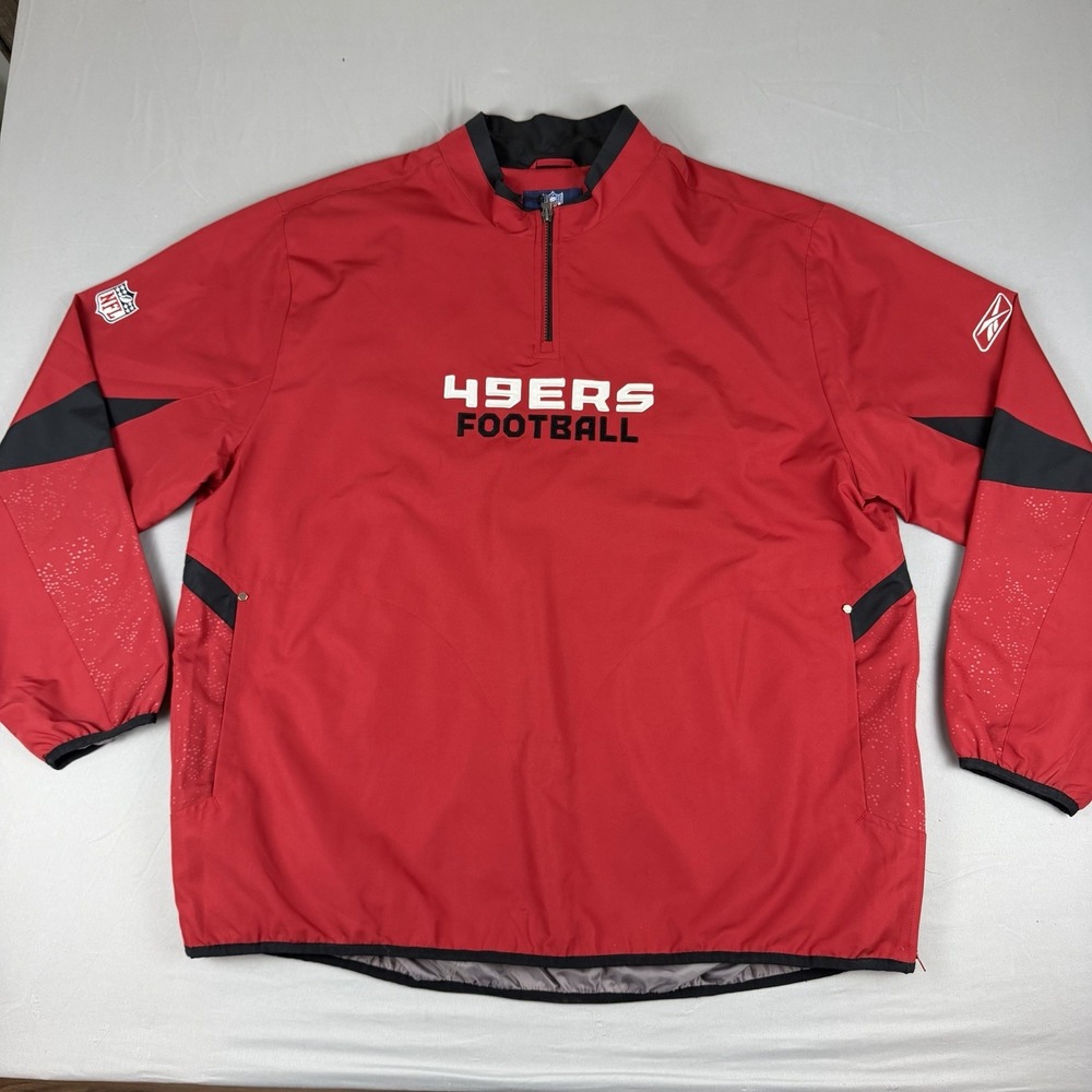 San Francisco 49ers Pullover Authentic Sideline Lightweight Jacket Reebok 2XL
